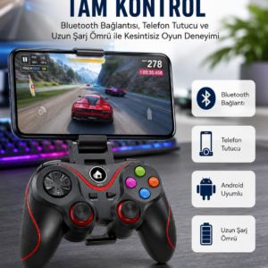 Kablosuz Oyun Kolu Bluetooth Joystick Gamepad Android Uyumlu