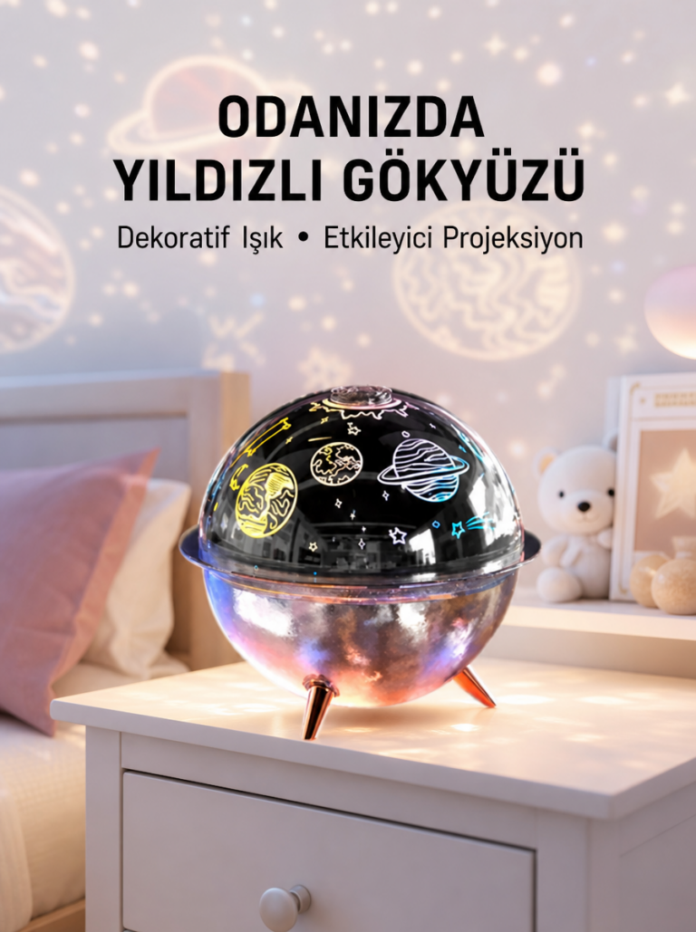 Galaksi ve Yıldız Efektli Nemlendirici Işık Projektörü Yeni Nesil