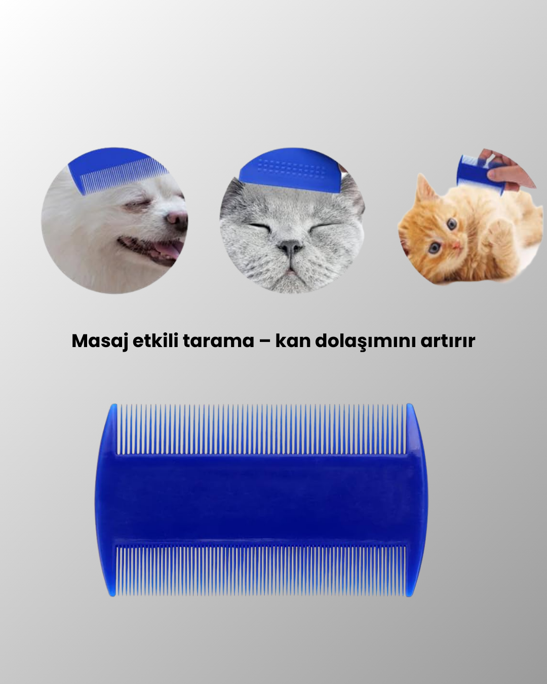 Bit, Pire ve Tüy Temizliğine Uygun Çok Amaçlı Evcil Hayvan Tarağı Seti