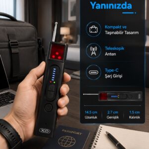 5 Kademeli Hassasiyet Ayarlı Kablosuz Sinyal Dedektörü