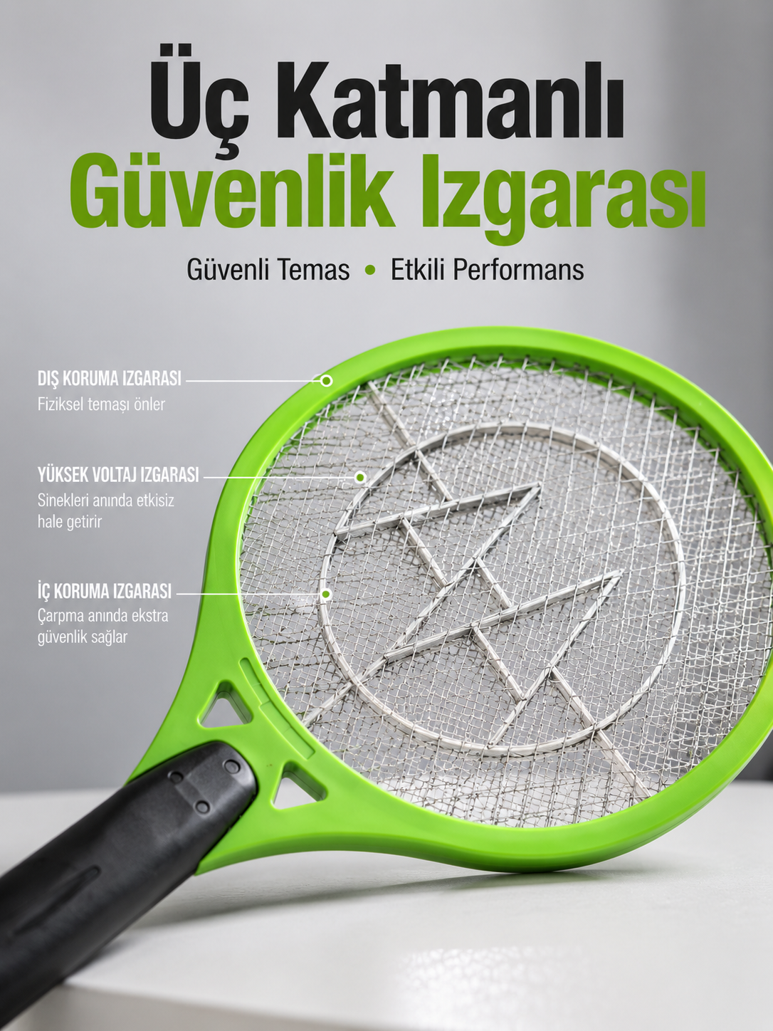 Böcek Önleyici Elektronik Sinek Öldürücü | Üç Katmanlı Güvenlik Izgarası Yeni Nesil