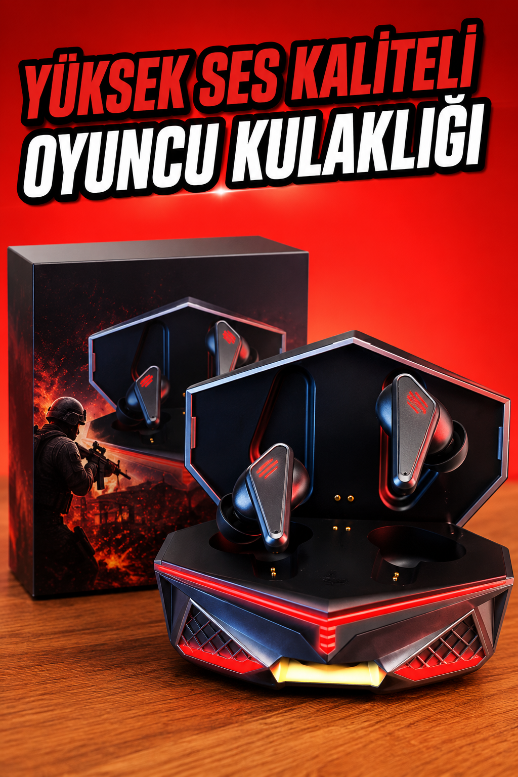 Yeni Nesil Oyuncu Kulaklığı Gürültü Önleyici Uzun Pil Ömrü Bluetooth Bağlantılı