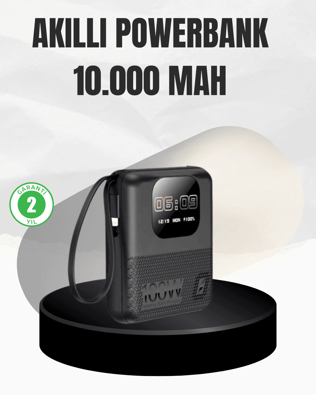 Çoklu Cihaz Destekli 10000 mAh Powerbank Akıllı Ekranlı Taşınabilir Şarj Aleti