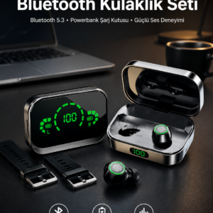 TWS Bluetooth Kulaklık ve Akıllı Saat Uyku Takibi Nabız Ölçer Uzun Pil Ömrü