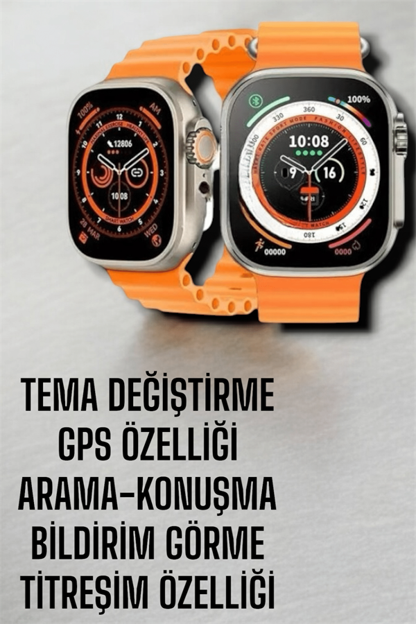 Suya ve Toza Dayanıklı 45 MM Akıllı Saat Bildirim ve Cevapsız Çağrı Görüntüleme