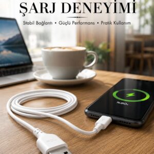 2 Metre Type-C Şarj Kablosu Güvenli ve Stabil Şarj Desteği