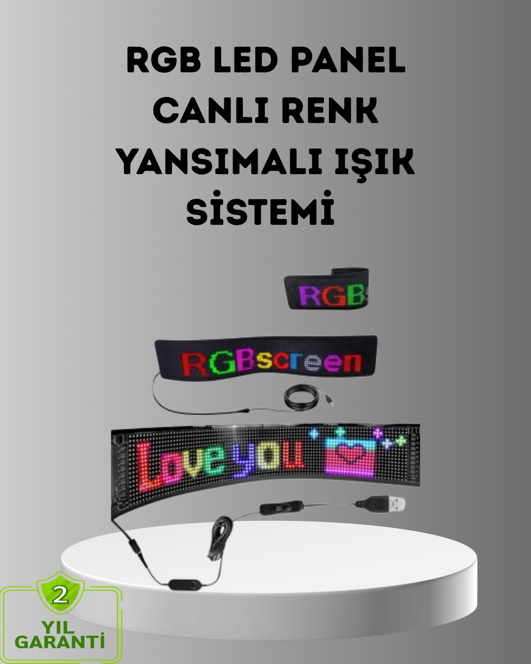 Akıllı LED Matrix Panel – USB Bağlantılı, Kaydırmalı Yazı ve Animasyon Desteği