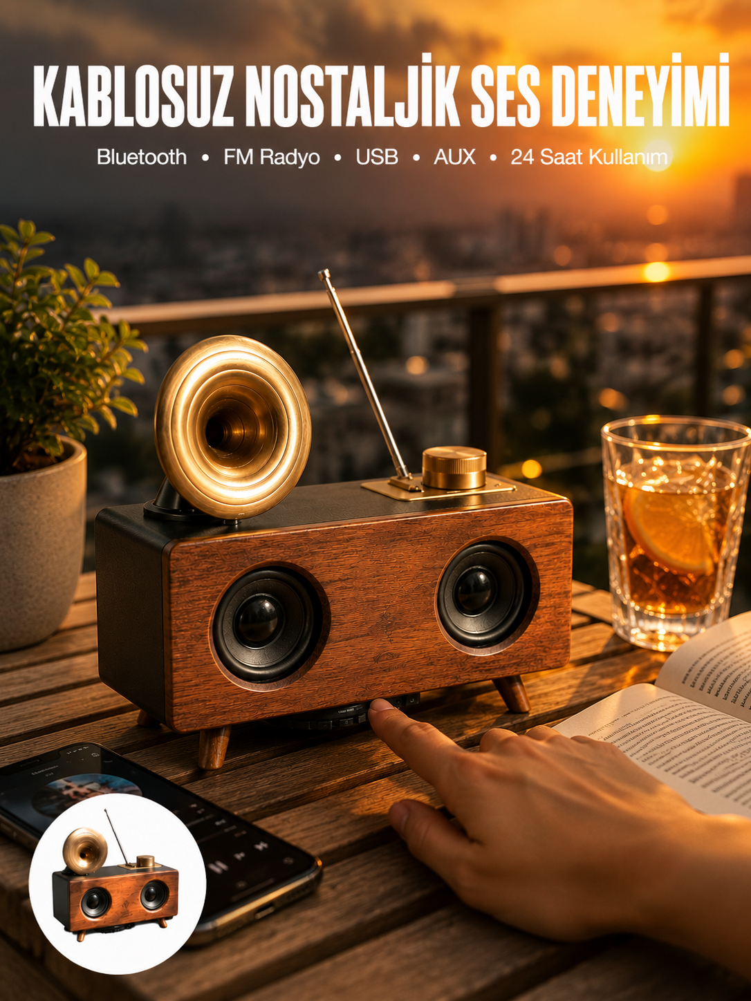 Nostaljik Radyo Bluetooth Bağlantılı Şarjlı Yüksek Ses Kaliteli Yeni Nesil