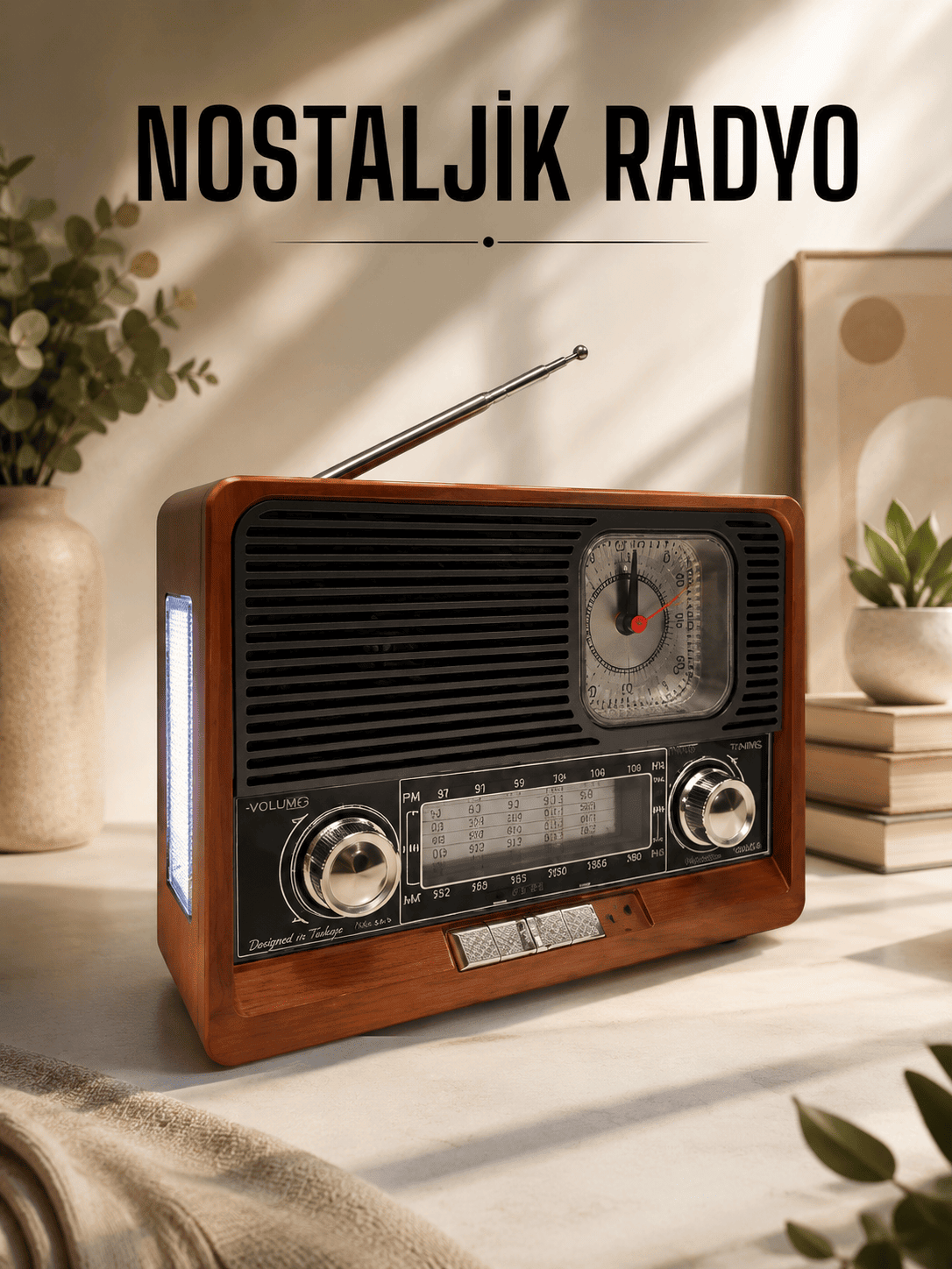 Nostaljik Radyo USB,AUX Ve SD Kart Girişli Bluetooth Bağlantılı