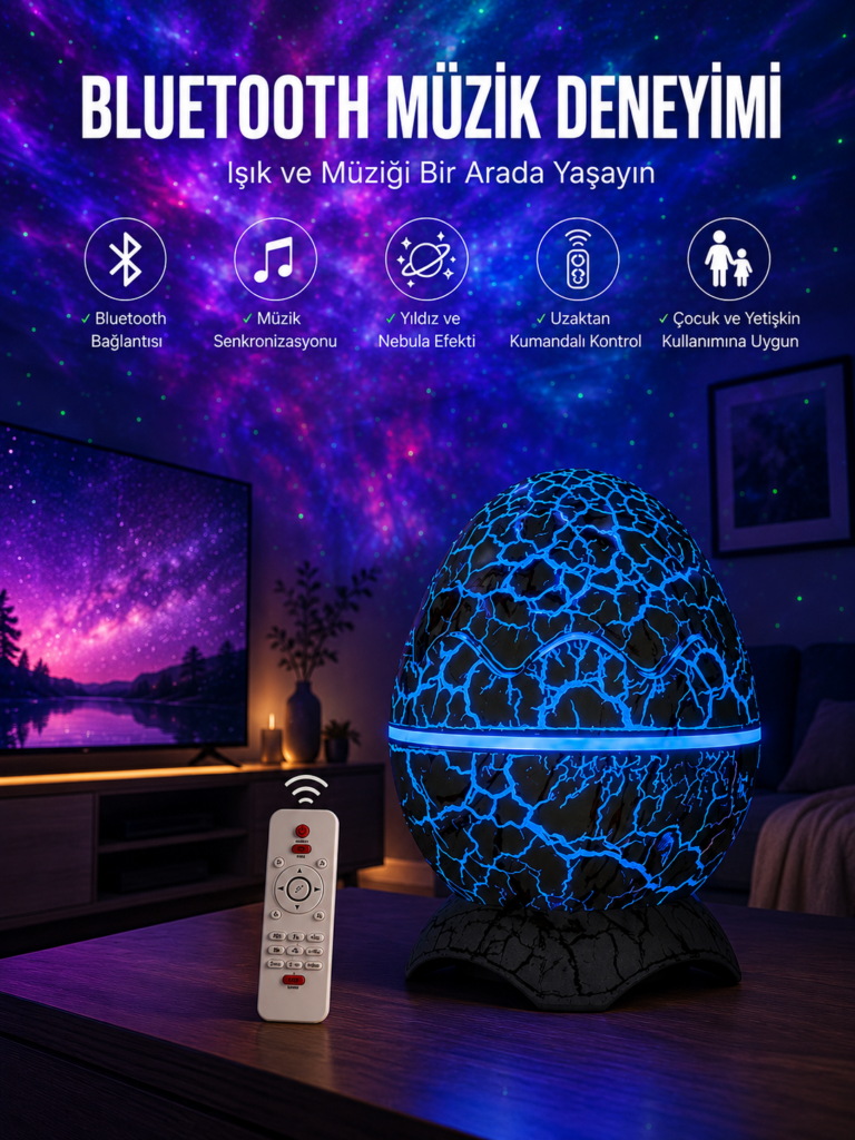 Dinozor Speaker Renk Değiştirme Projeksiyon Modu Bluetooth Hoparlör Gece Lambası Yeni Nesil