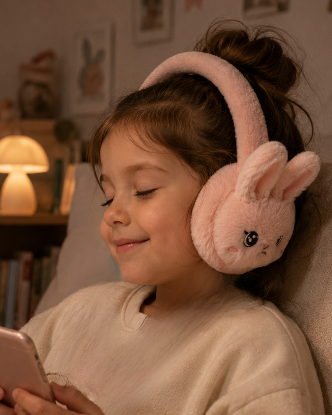Bluetooth 5.3 Peluş Kulaklık TF Kart Destekli Kablosuz Kulaküstü Kulaklık