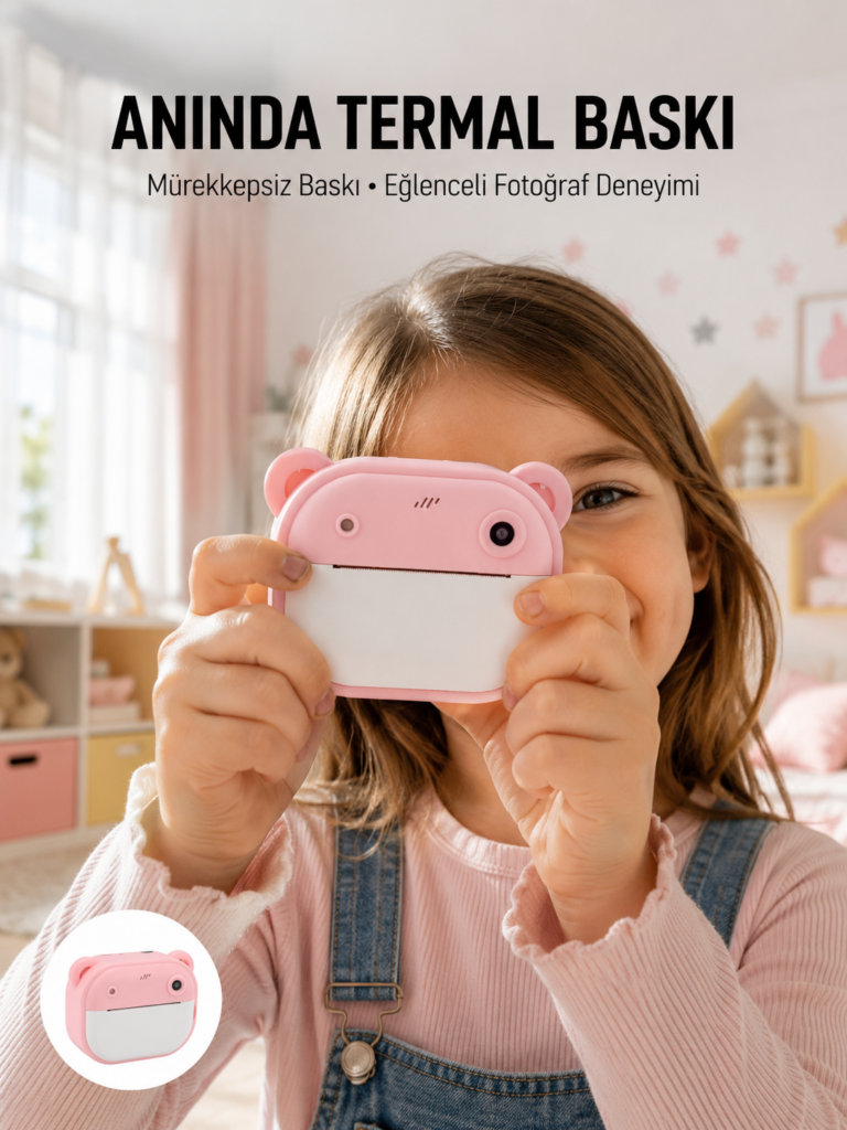 Termal Baskılı HD Şipşak Kamera 24MP Çift Lensli 32GB Hafızalı