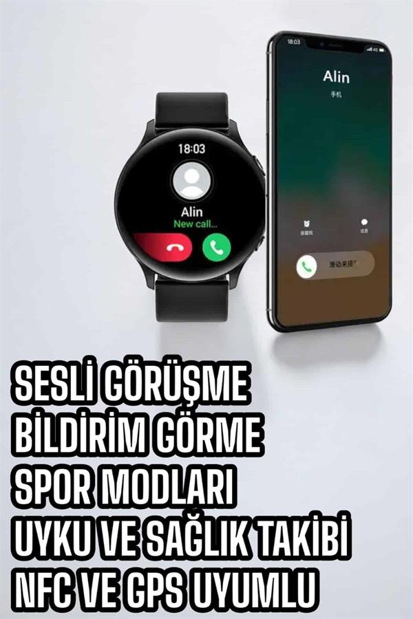 Akıllı Saat Çok Fonksiyonlu Sesli Görüşme NFC Uyumlu Amoled Ekran Yeni Nesil
