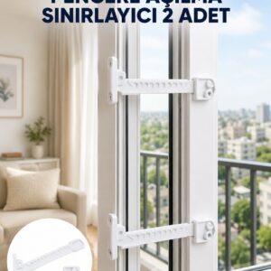 Emniyet Amaçlı Pencere Açılma Sınırlayıcı Aparat 2 Adet Yeni Nesil
