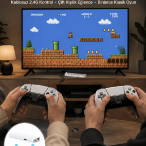 3D Çift Oyun Kollu 4K HD Ekran Nostaljik 20.000 Oyunlu Beyaz Game Box Yeni Nesil