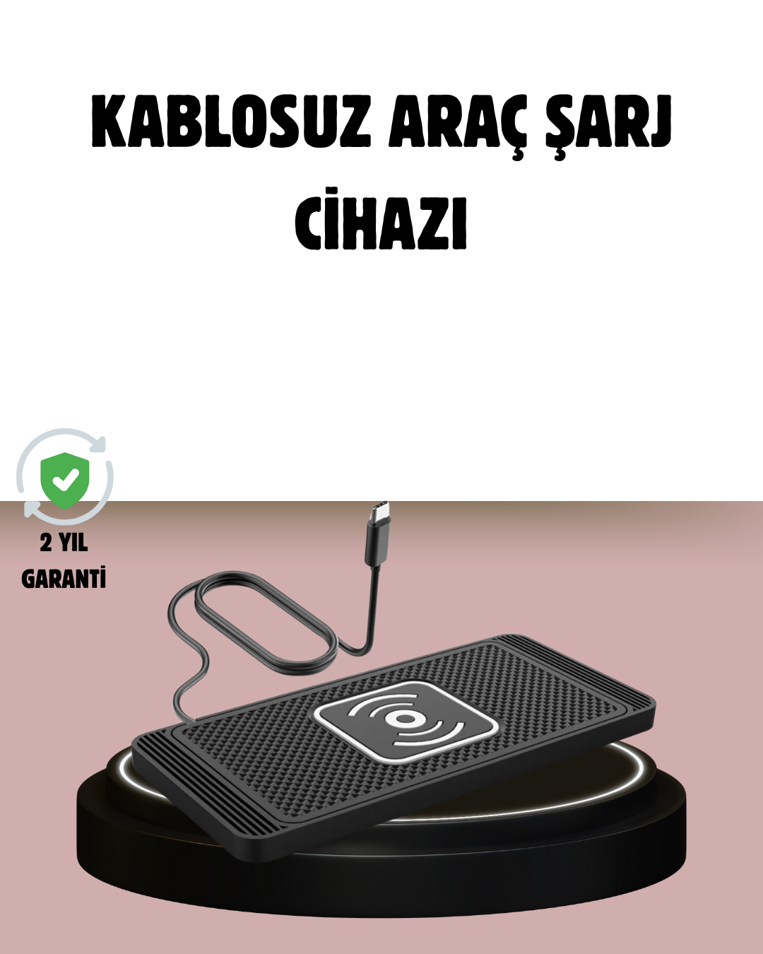 Manyetik Kablosuz Araç Şarj Cihazı – Hızlı Şarj, Kaymaz Taban, Güvenli Kullanım