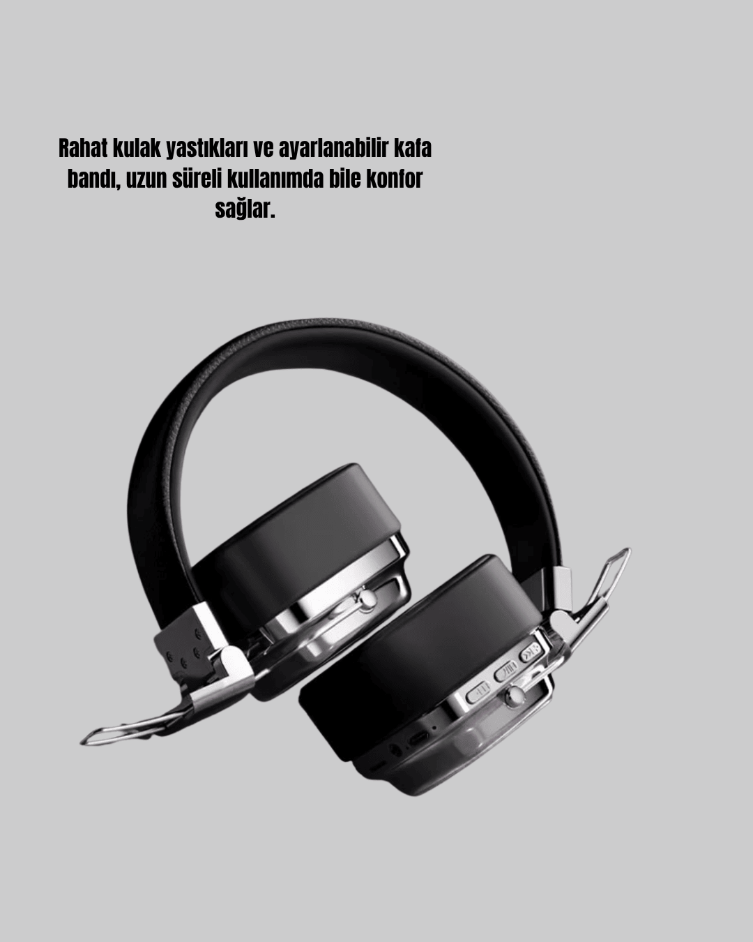 Bluetooth Kablosuz Kulak Üstü Kulaklık Katlanabilir Konforlu ve Şık Tasarımlı