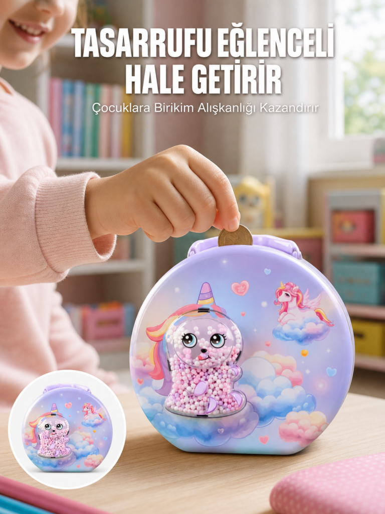 Metal Çocuk Para Kasası Ayarlanabilir Şifreli Kilitli