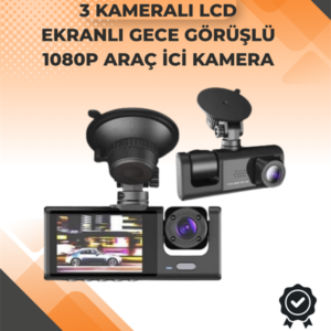 3 Kameralı Dashcam Sistem – Geri Görüş Yardımı, Park Koruması ve G-Sensör