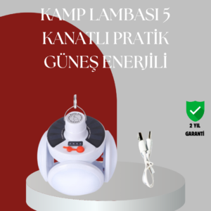 360 Derece Katlanabilir Solar LED Aydınlatma Çadır Lambası