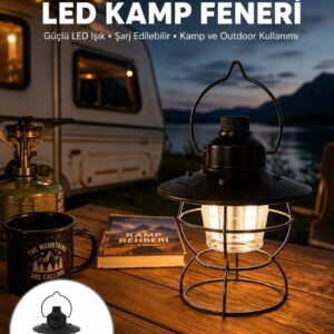 4 Fonksiyonlu Dekoratif Kamp Lambası – Tungsten Ampul, USB Çıkışlı Yeni Nesil