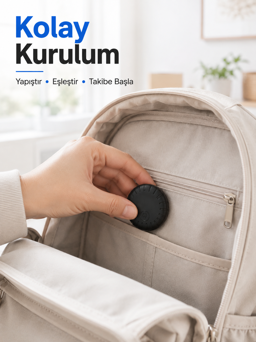 Mini Akıllı Takip Cihazı 2 Yıl Pil Ömrü Android iOS Uyumlu Çanta Araç Valiz Takip Aparatı