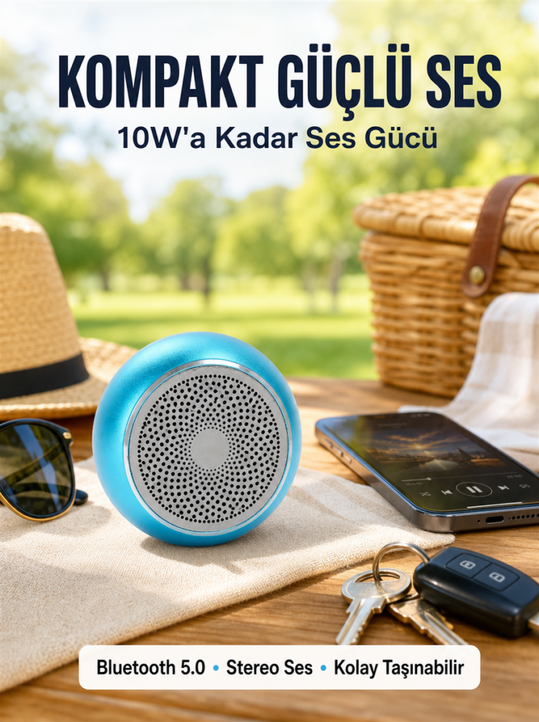 Alüminyum Gövdeli Mini Bluetooth Hoparlör – Dayanıklı ve Şık Tasarım Yeni Nesil