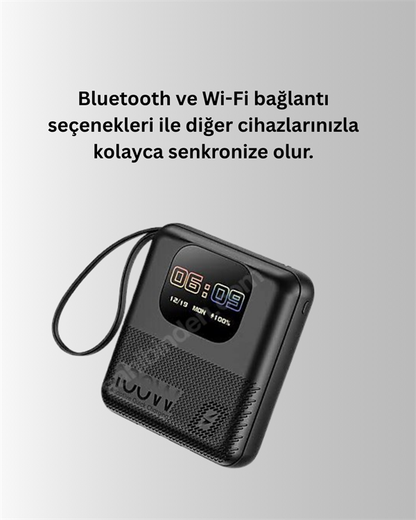 3'ü 1 Arada Akıllı Powerbank Saat ve Hoparlör 10.000 mAh