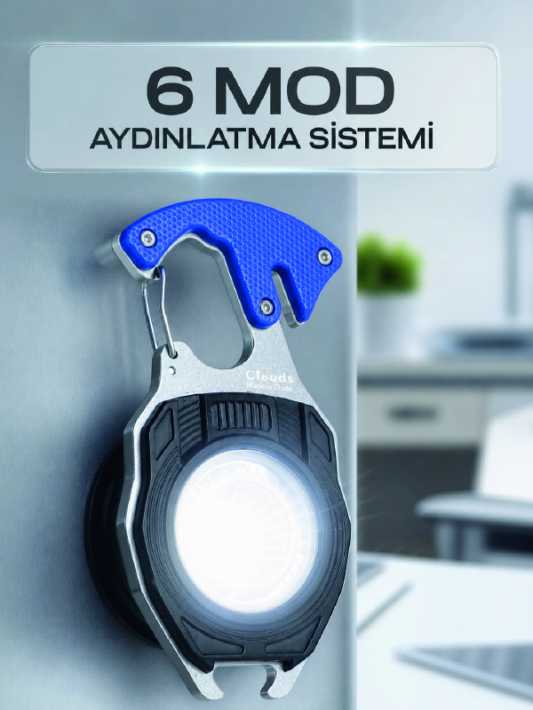 Çok Fonksiyonlu Acil Durum El Feneri Elektronik Çakmak Tornavida ve Düdük Özellikli