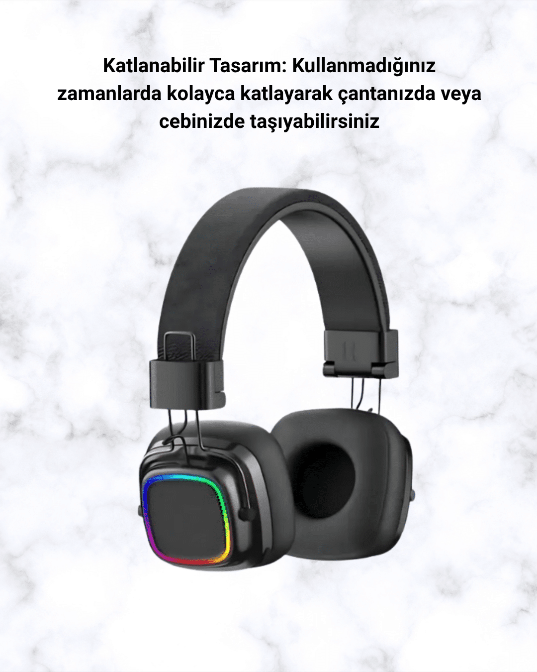 Renkli Işık Efektli Bluetooth 5.3 Müzik Kulaklığı Yeni Nesil