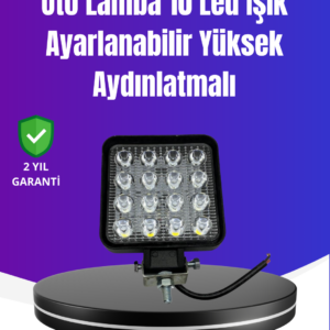 16 LED Beyaz Işık Far | Uzun Ömürlü, Enerji Verimli, Geniş Aydınlatma Açısı