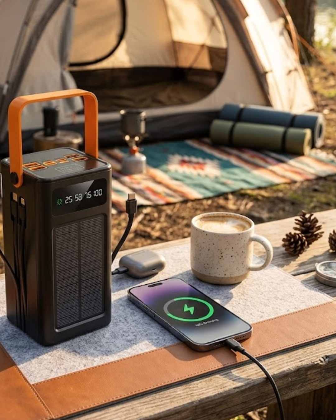 80.000 Solar Şarj Özellikli Yüksek Kapasiteli Powerbank Hızlı Şarj Destekli