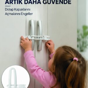 4 Adet Dolap Emniyet Kilidi Çocuk Güvenliği İçin Güçlü ve Dayanıklı Set Yeni Nesil