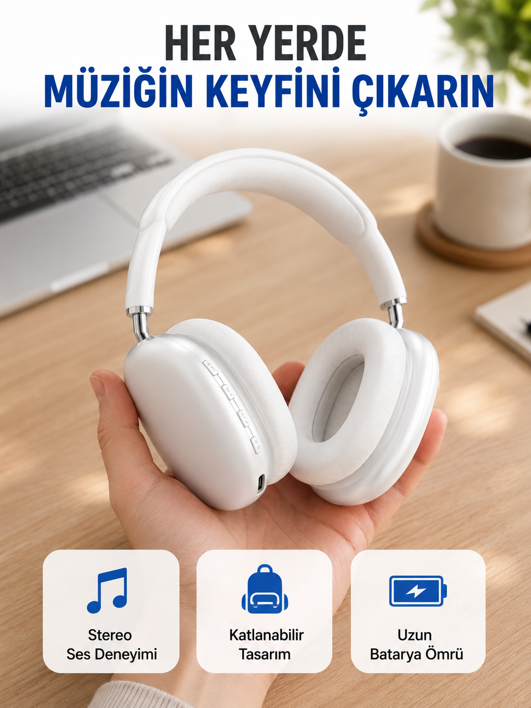 400 mAh Bataryalı Kablosuz Kulaklık | BT 5.0, Müzik & Görüşme Yeni Nesil