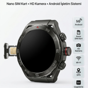SIM Kartlı 5G Android Akıllı Saat HD Kamera Wi-Fi GPS Uygulama Yükleyebilen