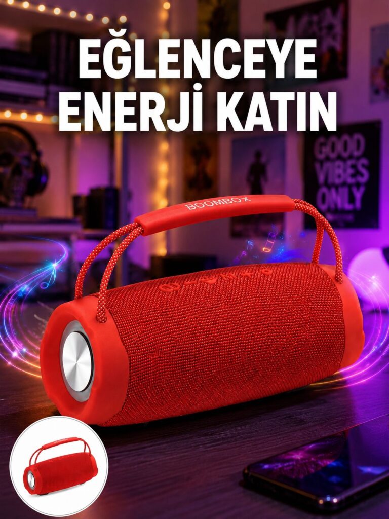 Derin Baslı Çift Hoparlörlü Taşınabilir Kablosuz Hoparlör Yeni Nesil