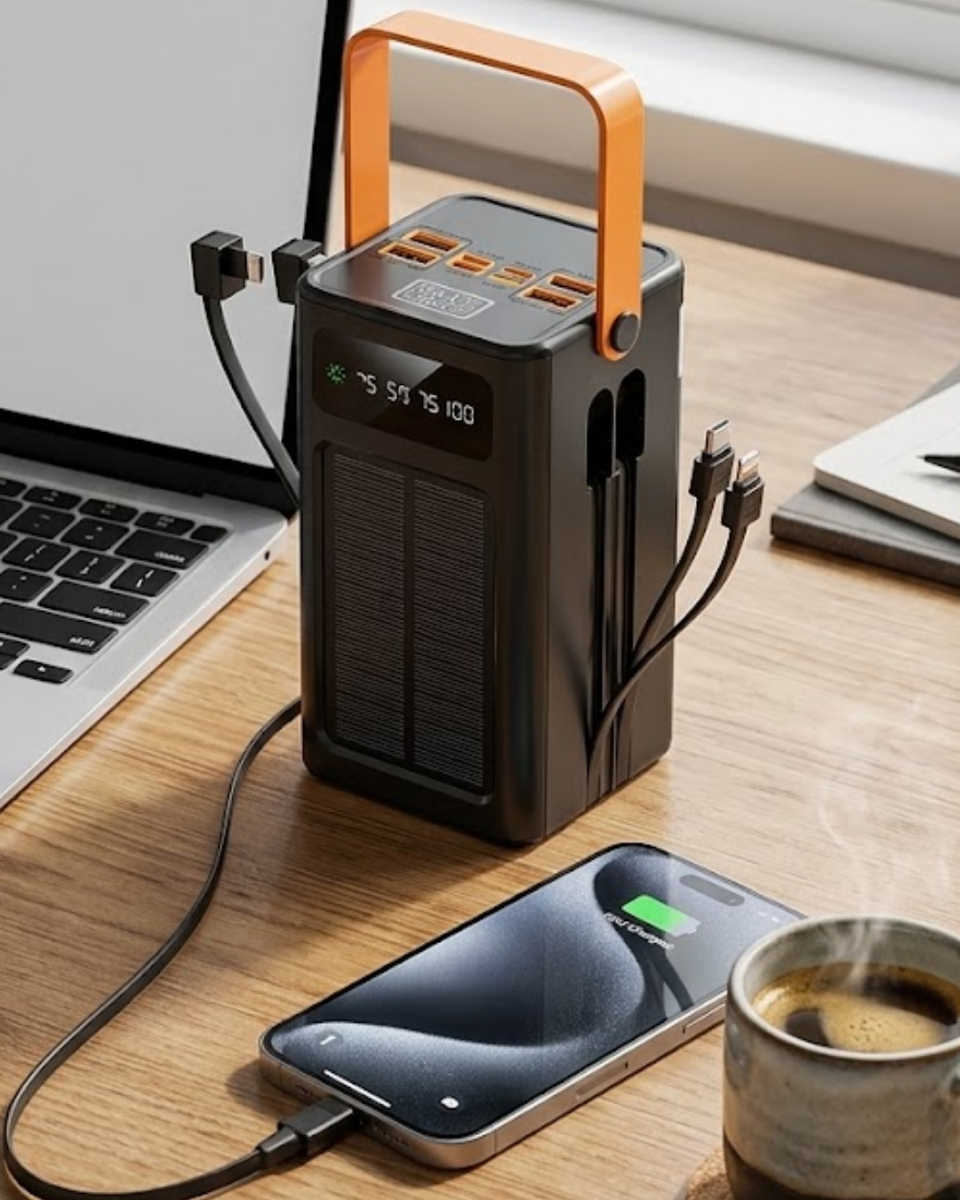 Güneş Enerjili Taşınabilir Powerbank Yüksek Kapasiteli Hızlı Şarj Özellikli