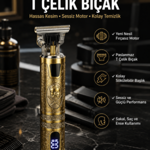 Tıraş Makinesi Çizik Tıraş Paslanmaz Çelik Uzun Ömürlü Şarjlı