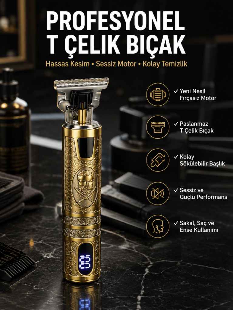 Tıraş Makinesi Çizik Tıraş Paslanmaz Çelik Uzun Ömürlü Şarjlı