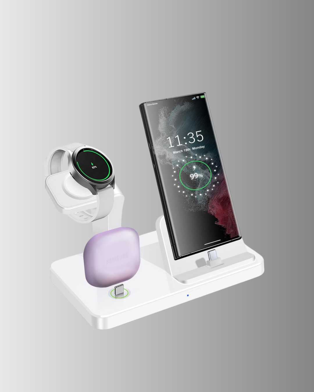 Kablosuz Şarj İstasyonu 4’ü 1 Arada iPhone Watch ve AirPods Uyumlu