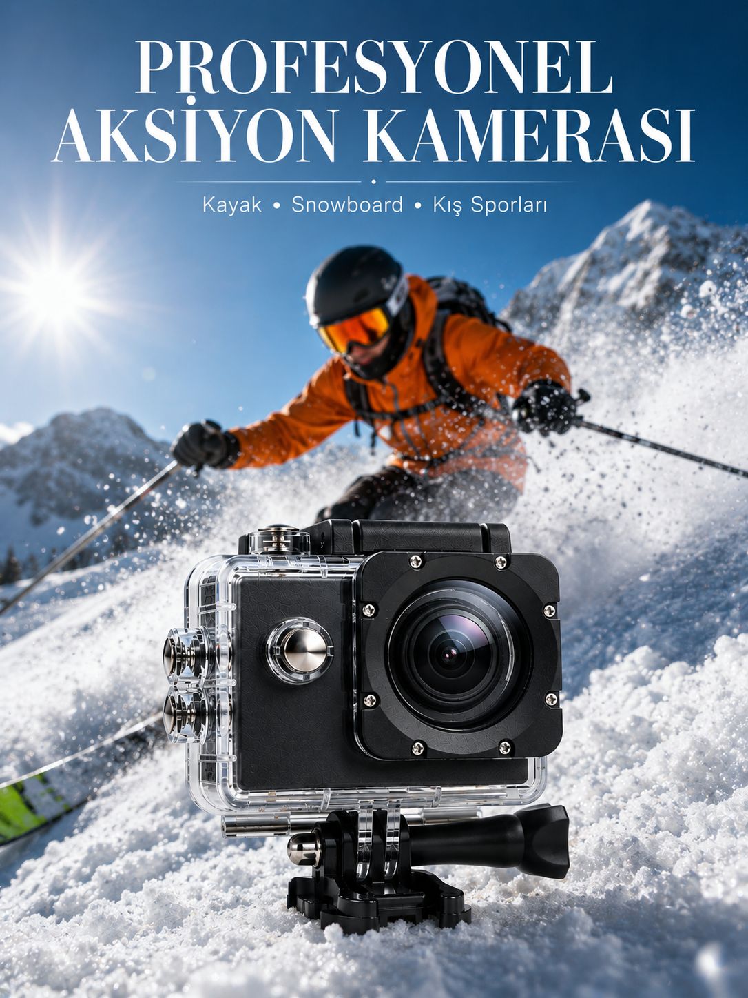 Ultra HD Video Çekimi İçin Profesyonel Aksiyon Kamerası