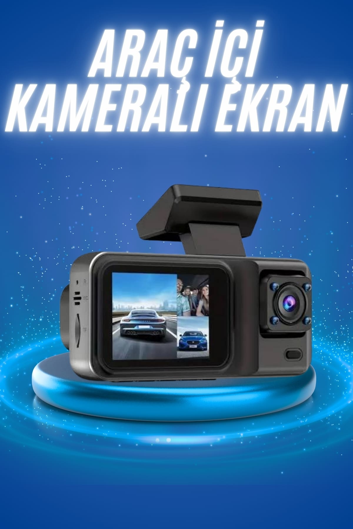 Ekranlı Sürüş Kaydedici DVR Ön ve Arka Kameralı Full HD Çözünürlüklü