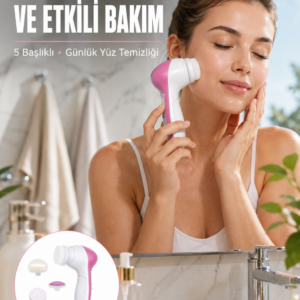 5 Başlıklı Cilt Temizleme Cihazı Ultra Kaliteli Yumuşak Kırşıklık Karşıtı Yeni Nesil