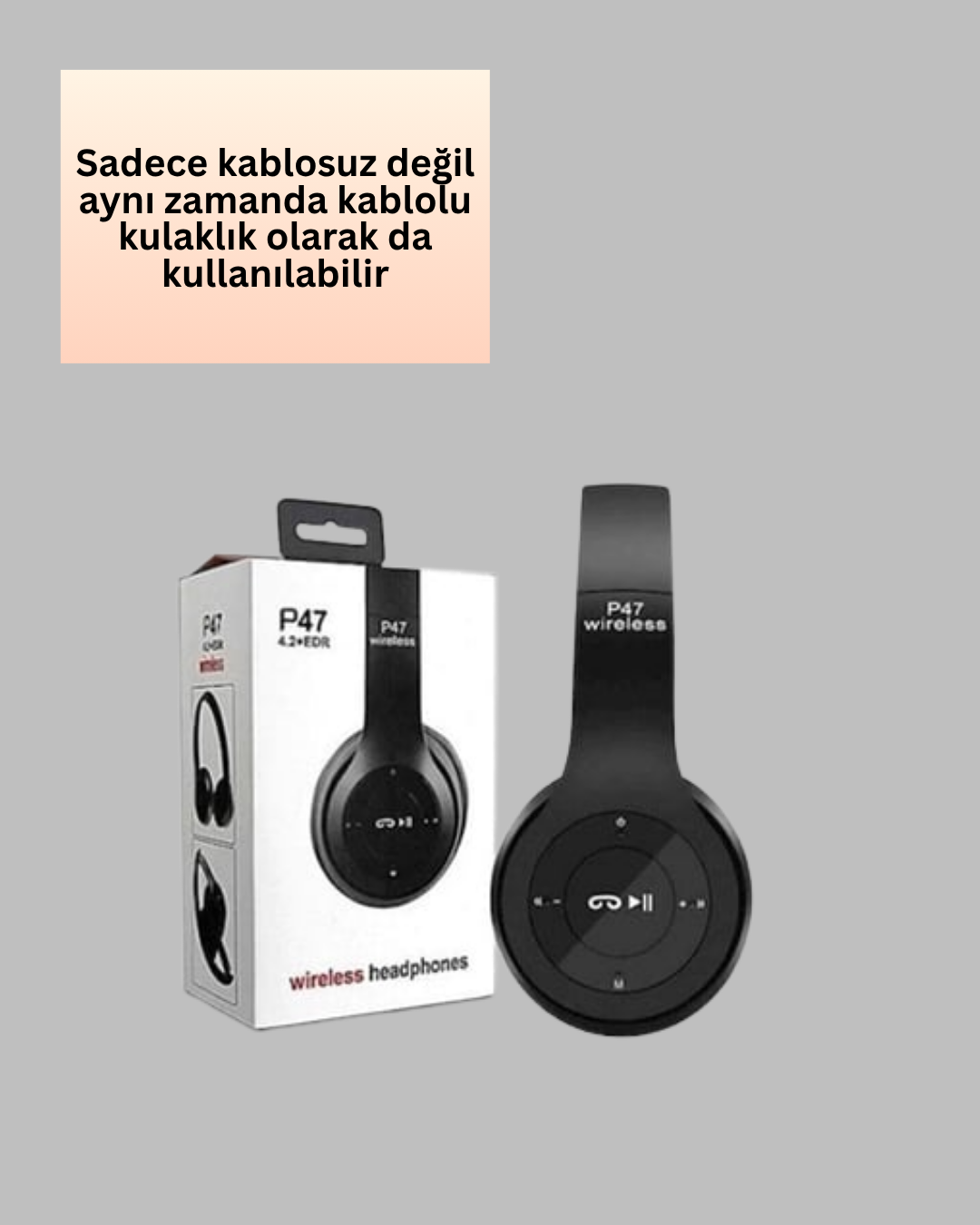Mikrofonlu Kablosuz Kulaklık | Uzun Pil Ömrü ve Stereo Ses Performansı Yeni Nesil