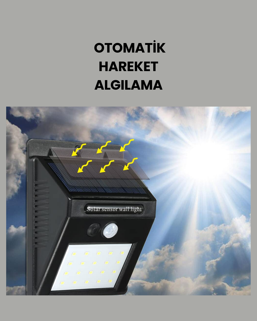 Hareket Sensörlü Güneş Enerjili Dış Mekan LED Lamba 100/144 LED