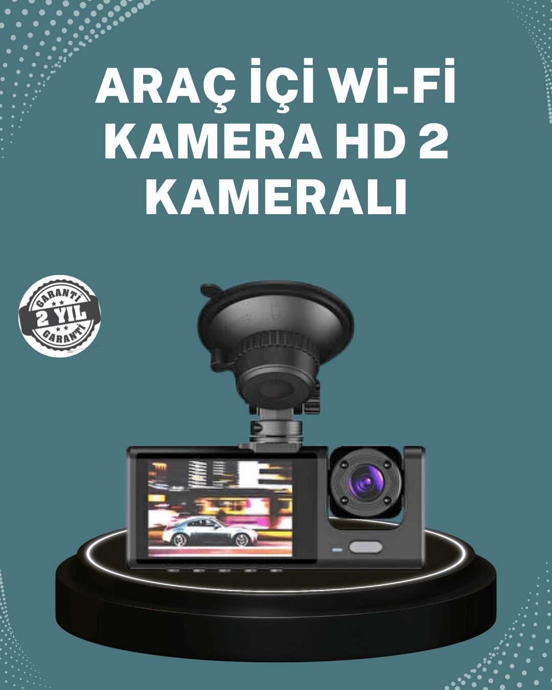 Gece Görüşlü DVR 3 Lensli Araç İçi Sürüş Kamerası Video Kaydedici
