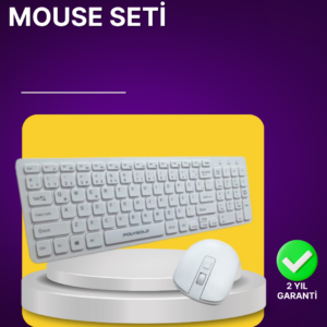 Kablosuz Klavye ve Mouse Seti - Ergonomik Tasarım, Sessiz Kullanım, Geniş Uyumluluk