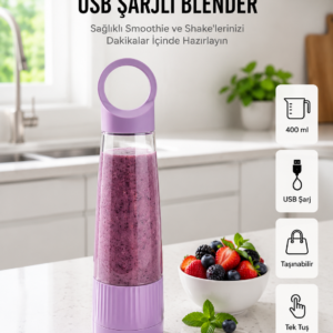 Kompakt Tasarımlı USB Şarjlı Smoothie Blender