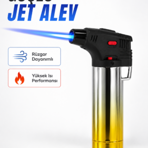 Metal Gövdeli Pürmüz Çakmak Ayarlanabilir Alevli Rüzgar Dayanıklı Tasarım