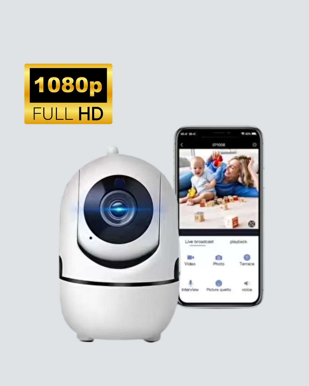 1080P WiFi Akıllı Güvenlik Kamerası – Pan & Tilt, Hareket Takip ve İki Yönlü Ses